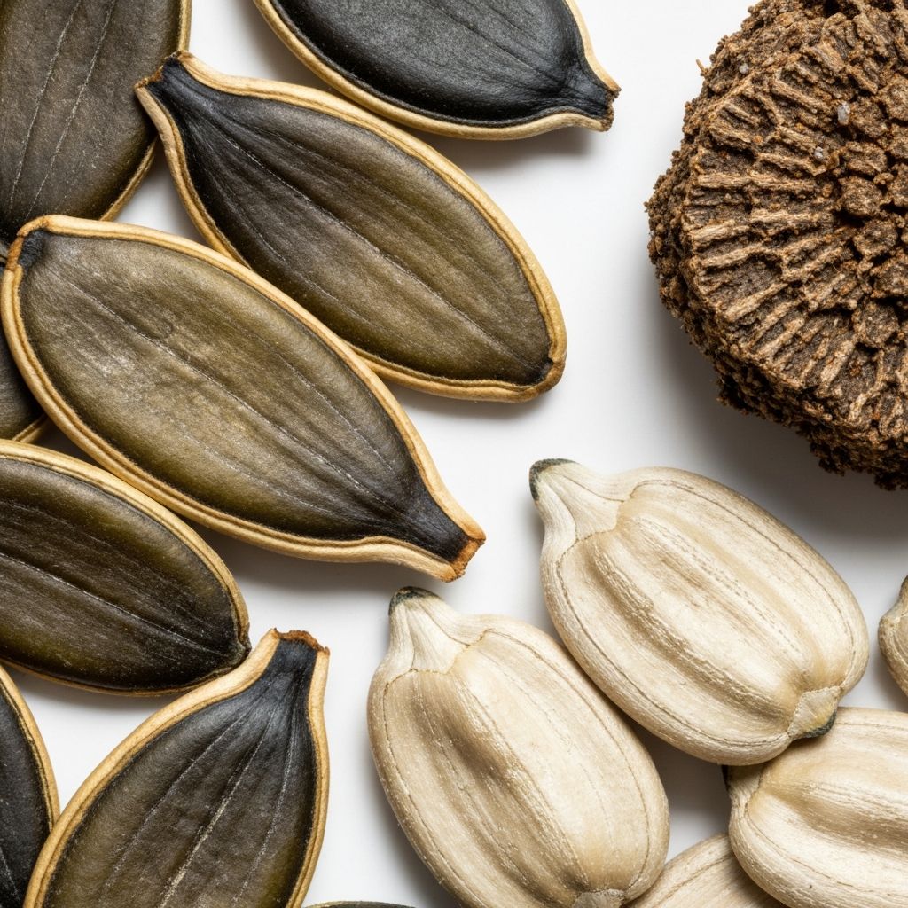 Verschiedene Spurenelementquellen: Samen, Körner und Mineralien